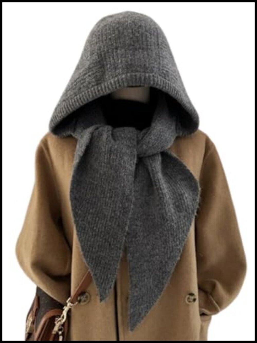 Knit Balaclava Hooded Scarf Beanie Neck Warmer Winter Hat One Size